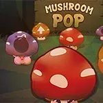 Hongos caricaturescos de colores con caras en un bosque oscuro