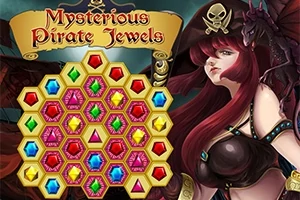 Mujer pirata con sombrero y joyas coloridas en panal hexagonal