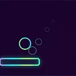 Fondo oscuro con burbujas brillantes y un rectángulo luminoso en la parte inferior