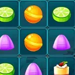 Dulces, pasteles y rodajas de limón en una cuadrícula de colores brillantes