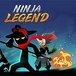 Tres figuras de ninjas en una pose de acción, con armas y efectos visuales llamativos en un fondo azul oscuro
