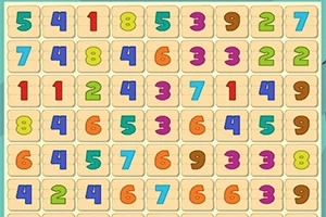 Números de colores en una cuadrícula sobre un fondo claro
