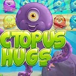 Pulpo morado de un solo ojo sonriendo, rodeado de criaturas coloridas en un entorno submarino, con texto grande en el centro