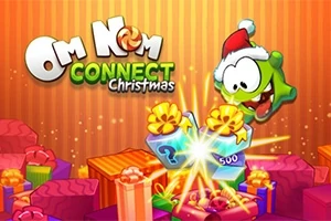 Dibujo de un personaje verde con gorro de Santa Claus y varios regalos coloridos con decoraciones navideñas