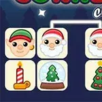 Iconos navideños coloridos con personajes festivos, árboles de Navidad, campanas, velas y un muñeco de nieve