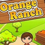 Ilustración colorida de dos personajes junto a un árbol y cajas llenas de naranjas bajo un cartel de madera
