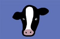 Juego de colorear vacas para unificar sus tonos en un tablero, con colores