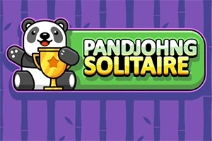 Panda sosteniendo un trofeo junto a un cartel verde con texto, sobre un fondo morado con patrones de bambú