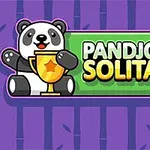 Panda sosteniendo un trofeo junto a un cartel verde con texto, sobre un fondo morado con patrones de bambú