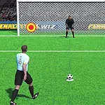 Jugador de fútbol se prepara para tirar un penalti con el portero frente a la portería