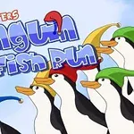 Grupo de pingüinos con sombreros de colores mirando hacia la derecha, con texto grande y decorativo en la parte superior