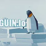 Pingüino parado en un bloque de hielo con el texto Penguin