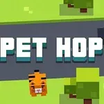 Un conejo y un tigre estilo pixel art en un entorno de carretera con un taxi amarillo y árboles alrededor