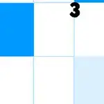 Cuadrícula blanca y azul con un número negro 3 en la parte superior central