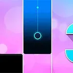 Fondo de tonos rosas y azules con un número tres grande en el lado derecho y una serie de rectángulos oscuros en el lado izquierdo