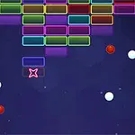 Bloques de colores alineados en la parte superior con esferas blancas y rojas flotando en un fondo azul oscuro