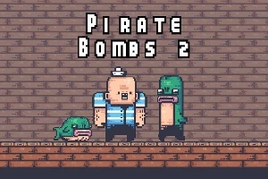 Un personaje pixelado con sombrero de marinero y camiseta de rayas blancas y azules está acompañado por criaturas verdes en un entorno de ladrillos