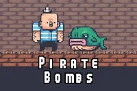 Conviértete en un pirata loco, recoge bombas para cañones y evita los peces!