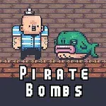 Un personaje pixelado vestido de marinero junto a una criatura verde en un entorno de ladrillos