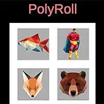 Cuatro imágenes poligonales que representan un pez, un superhéroe, un zorro y un oso