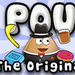La imagen muestra una criatura marrón con sombrero y pajarita, rodeada de una banana, jabón, bebida y dona, sobre un fondo brillante con el texto The Original