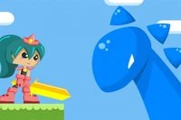 ¡Ayúdala a derrotarlos en este colorido juego de saltos!