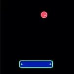 Un fondo negro con una barra azul horizontal en la parte inferior y un círculo rojo arriba