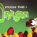 Dos personajes pixelados de dragones con fondos de huevos coloridos y el texto Push The Dragon