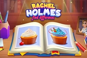 Un libro abierto con imágenes de dos cupcakes decorados, rodeado de lápices y un portarretratos sobre un escritorio