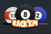 RackEm es un divertido juego de billar de 8 bolas para 2 jugadores en línea