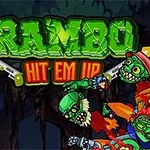 Hombre animado armado enfrenta a zombis verdes bajo un letrero brillante en un bosque oscuro