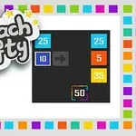 Colores brillantes en cuadros numerados con la frase Reach Fifty resaltada con estrellas