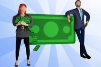 Rich Couple Run es un juego de rompecabezas para niños muy simple pero adictivo