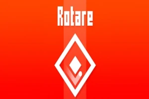 Fondo rojo degradado con un rombo blanco y la palabra Rotare en la parte superior