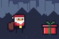 Desliza a Santa hacia los regalos para que los empuje bajo el árbol