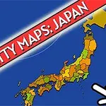 Mapa colorido de Japón con diferentes regiones destacadas y un gráfico de mano señalando