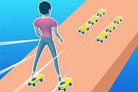 ¿Puedes llegar a la meta en Skate Sky Roller?