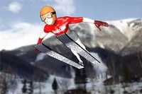 Asombroso salto de esquí estilo olímpico
