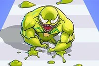 El héroe justo decidió salvar la ciudad como un hombre Slime
