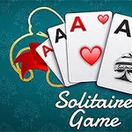 Cuatro cartas de póker con ases de diferentes palos sobre un fondo azul decorativo, con un lazo rojo detrás