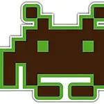 Alienígena pixelado en tonos marrón y verde brillante