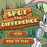 Un conejo animado sostiene una lupa frente a un paisaje de bosque con botones para jugar y aprender a jugar