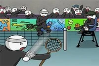 Un juego épico de bádminton con figuras de palitos!