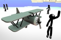 ¡Vuela por los cielos del mundo stickman en tu avión!