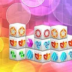 Cubos blancos con patrones coloridos dispuestos en filas sobre un fondo multicolor