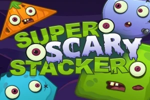 Monstruos coloridos con ojos saltones rodean texto verde y morado sobre un fondo oscuro