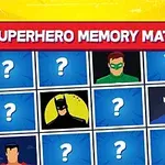 Cuadrícula de tarjetas de memoria con imágenes de personajes enmascarados y signos de interrogación