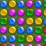 Cuadrícula de bloques de colores con patrones espirales y celestes brillantes