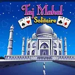 Ilustración del Taj Mahal con cartas de naipes flotando sobre un cielo estrellado y un texto decorativo