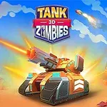 Tanque futurista disparando en un paisaje colorido con efectos de luz y explosiones